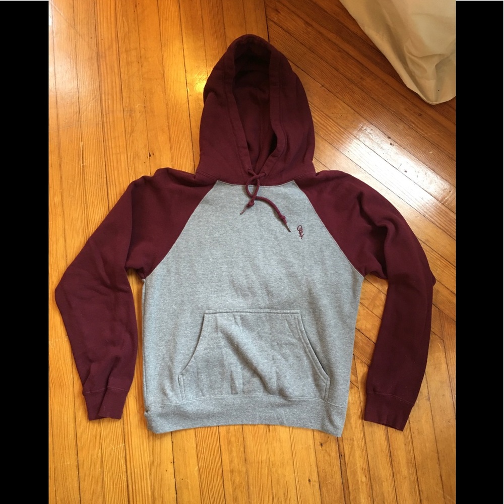 Obey Propaganda boys size M hoodie burgundy grey